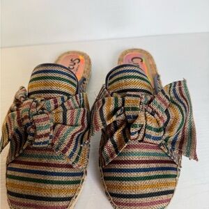 Striped Bow Espadrille Sandals in Multicolor